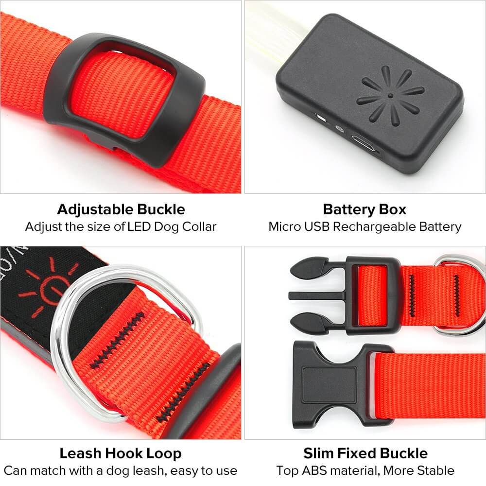 Nylon LED Dog Collar BSEEN Direct