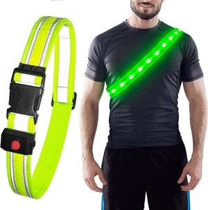 BSEEN Reflective LED Running Belt - Light Up Waistband for Running, Cycling, Hiking, Camping - BSEEN Direct