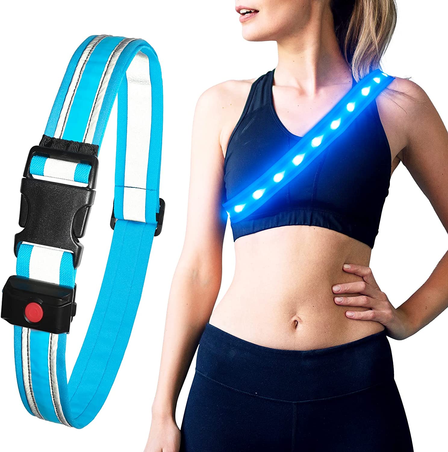 BSEEN Reflective LED Running Belt - Light Up Waistband for Running, Cycling, Hiking, Camping - BSEEN Direct