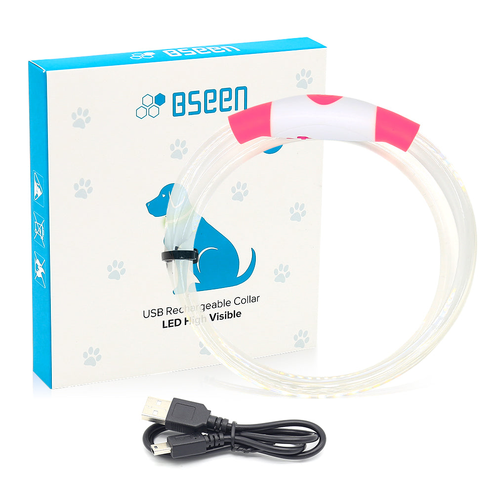 LED Dog Collar Cuttable Size USB Rechargeable BSEEN BSEEN Direct
